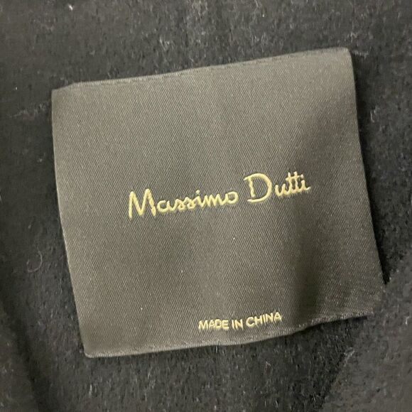 Massimo Dutti Mens Blazer Jacket M Black Textured Wool Blend Coat 6410/730 NWT - Picture 6 of 10